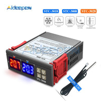 STC 3008 STC 3018 STC 3028 Dual Digital Temperature Humidity Controller Thermostat 10A With NTC Sensor Probe Thermoregulator