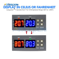 STC 3008 STC 3018 STC 3028 Dual Digital Temperature Humidity Controller Thermostat 10A With NTC Sensor Probe Thermoregulator