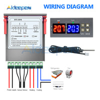 STC 3008 STC 3018 STC 3028 Dual Digital Temperature Humidity Controller Thermostat 10A With NTC Sensor Probe Thermoregulator