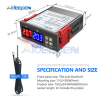 STC 3008 STC 3018 STC 3028 Dual Digital Temperature Humidity Controller Thermostat 10A With NTC Sensor Probe Thermoregulator