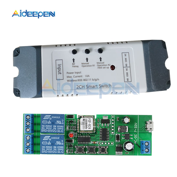 Smart Wifi Relay Switch 2 Channel Relay Smart Home Wifi Module DC 5V 12V 24V 32V 110V 220V Wireless Switch Timer Remote Control on AliExpress