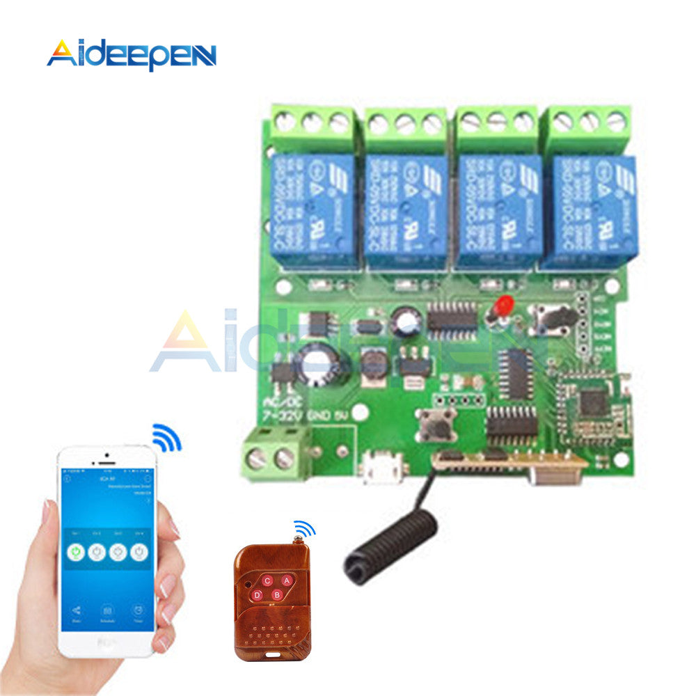 Smart home Automation Modules DIY Wireless Switch Remote Contro 4ch 7 ...