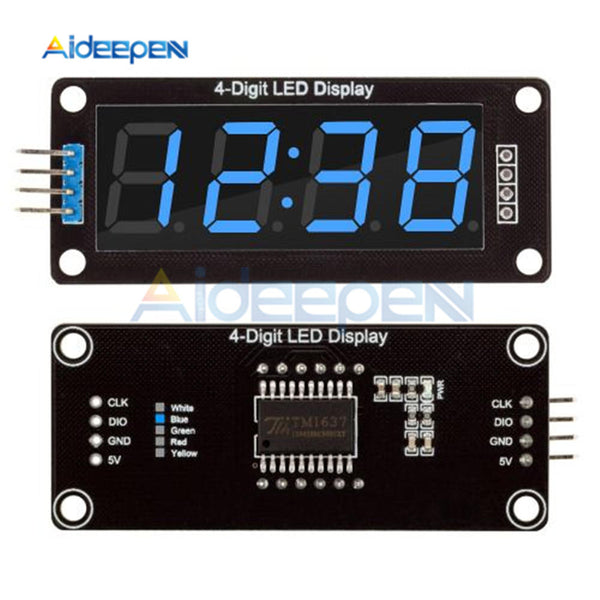 TM1637 4 Digit LED 0.56 Inch Display LCD Screen Tube 7 Segments Blue Display Clock Double Dots Module For Arduino Board
