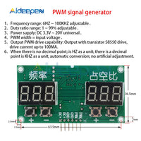 TM1637 PWM Pulse 6HZ 100KHZ 0 99% Frequency Square Wave Signal Generator Duty Cycle Module DC 3.3V 20V PWM Driver Transistor