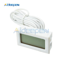 TPM 10 Digital LCD Thermometer Temperature Sensor Meter Weather Station Diagnostic tool Thermal Regulator 2m Cable White Case