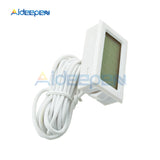 TPM 10 Digital LCD Thermometer Temperature Sensor Meter Weather Station Diagnostic tool Thermal Regulator 2m Cable White Case