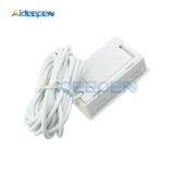 TPM 10 Digital LCD Thermometer Temperature Sensor Meter Weather Station Diagnostic tool Thermal Regulator 2m Cable White Case