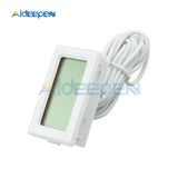 TPM 10 Digital LCD Thermometer Temperature Sensor Meter Weather Station Diagnostic tool Thermal Regulator 2m Cable White Case