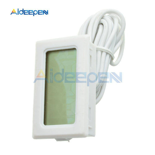 TPM 10 Digital LCD Thermometer Temperature Sensor Meter Weather Station Diagnostic tool Thermal Regulator 2m Cable White Case