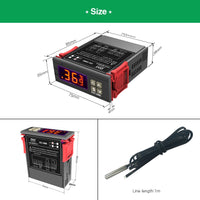 Two Relay Output LED Digital Temperature Controller STC 1000 110V 220V 12V 24V Thermoregulator thermostat with Heater Cooler 10A