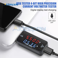 USB Current Voltage Charging Detector 4 Digits Mobile Power Current Voltmeter Ammeter Voltage Charger Tester Double Row Shows