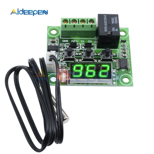 W1209 DC 12V Heat Cool Temp Thermostat Temperature Control Switch Temperature Controller Thermometer Thermo Controller Green LED