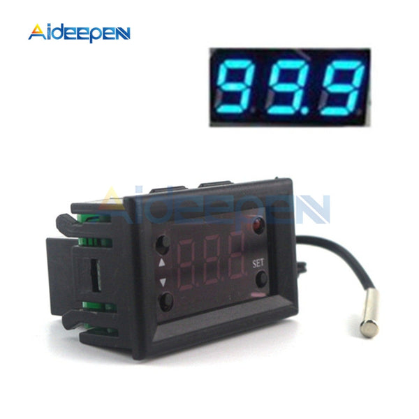 W1218 DC 12V LED Digital Thermostat Temperature Controller Regulator Thermometer Monitor Blue Display for Incubator
