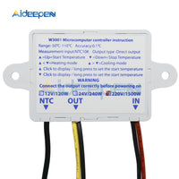 W3001 110V 220V Digital Temperature Controller Thermostat Thermo Incubator Heater Regulator AC DC Transformer Isolated Power