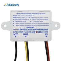 W3001 220V 12V 24V Digital Temperature Controller Thermostat Thermoregulator Aquarium Incubator Water Heater Temp Regulator