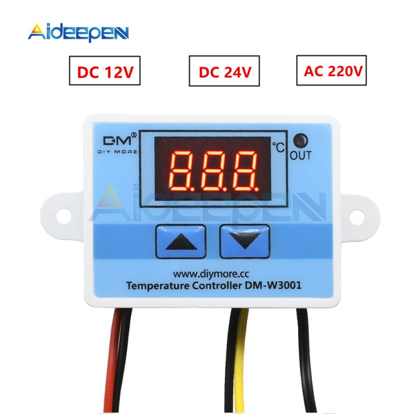 AC 220V W3001 LED Temperature Controller Thermostat Control Switch Probe