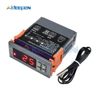WH7016C DC 12V 24V AC 220V 10A LCD Digital Temperature Controller Regulator Thermostat Switch Thermometer with Sensor Probe