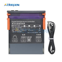 WH7016C DC 12V 24V AC 220V 10A LCD Digital Temperature Controller Regulator Thermostat Switch Thermometer with Sensor Probe