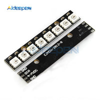 WS2812 WS2812B WS 2811 5050 RGB LED Lamp Panel Module 5V 8 Channel 8 Bit Rainbow LED Precise for Arduino Black Board
