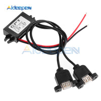 Waterproof Dual USB DC DC 12V to 5V 3A 15W Step down Car Power Converter Buck Module