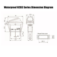Waterproof KCD3 Rocker Switch Power Switch 2 position 3 Pins Electrical Equipment With Light Switch 15A 250VAC/20A 125VAC