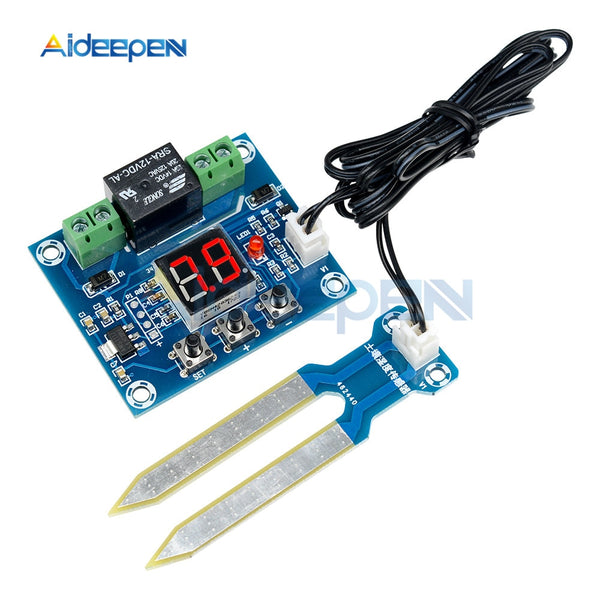 XH M214 12V Soil Humidity Sensor Controller Irrigation System Automatic Watering Module Digital Display Humidity Controller Red