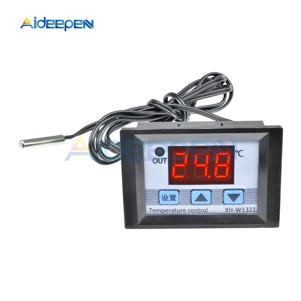 XH W1321 DC 12V 10A LED Digital Temperature Thermostat Controller 10A Thermomter Control Switch Waterproof NTC Sensor Meter