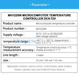 Ac 110-220V Mh1220W 10A Digital Dual Display Temperature Controller Thermostat