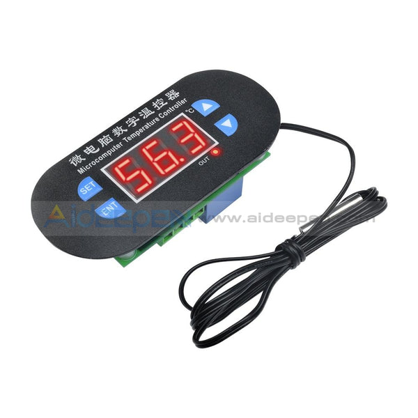 Ac/dc12V Digital Thermostat Temperature Alarm Controller Sensor Meter Blue/red Led Red