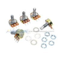 B20K Ohm Linear Taper Rotary Potentiometer 15Mm Shaft 3 Pin With Nuts Basic Tools