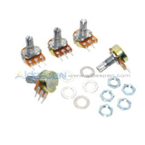 B20K Ohm Linear Taper Rotary Potentiometer 15Mm Shaft 3 Pin With Nuts Basic Tools