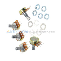 B20K Ohm Linear Taper Rotary Potentiometer 15Mm Shaft 3 Pin With Nuts Basic Tools