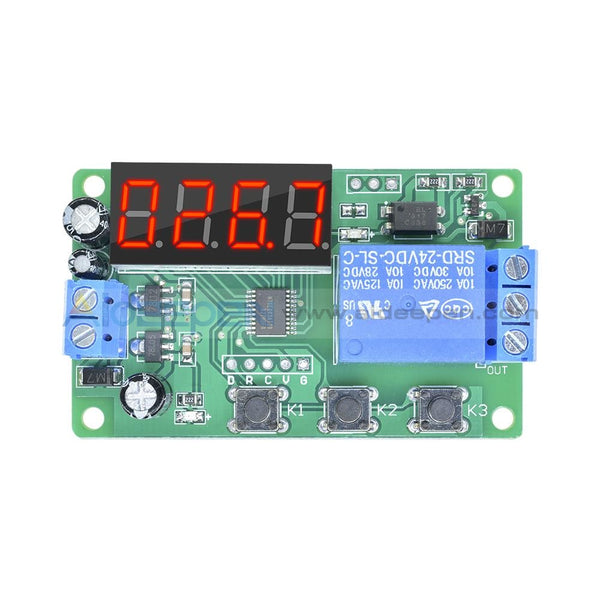 Dc 24V 4-Digit Red Led Display Delay Switch Control Relay Cycle Timer Module Function
