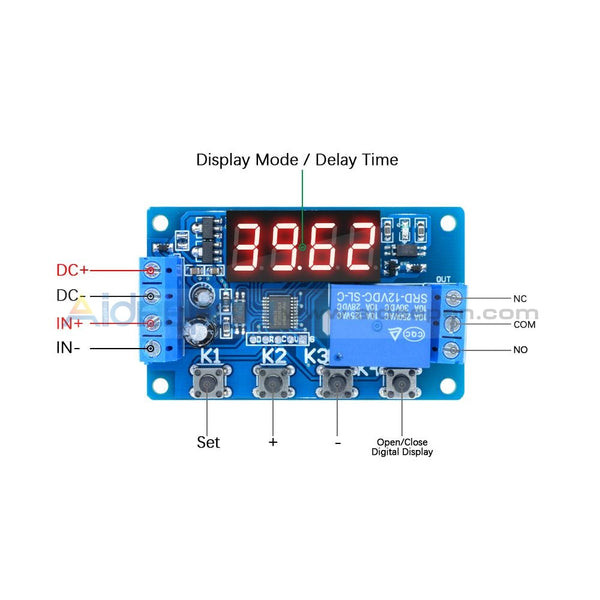 Módulo YYC-2 temporizador digital timer delay relay 12V, incluye