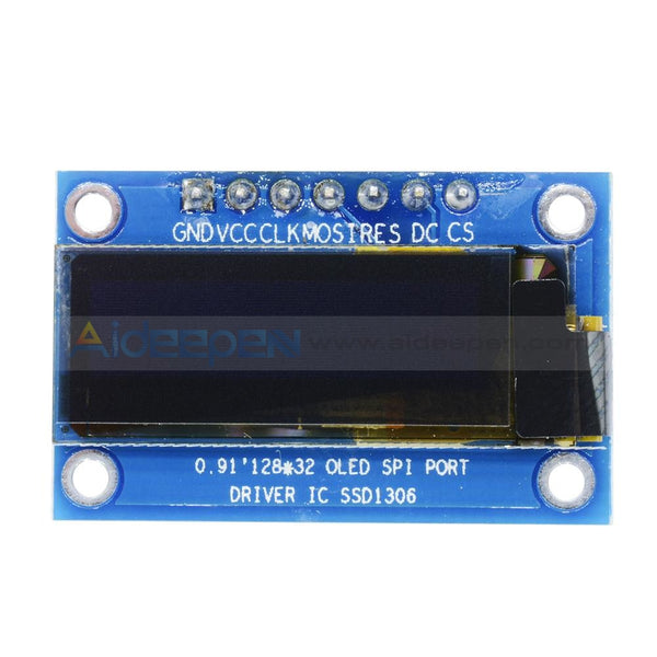 Spi 0.91 Inch 128X32 White/blue Oled Lcd Display Module Ssd1306 For Arduino White