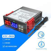 Stc-3018 Ac 110V-220V Digital Dual Temperature Controller Thermostat Temp Probe