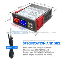 Stc-3018 Ac 110V-220V Digital Dual Temperature Controller Thermostat Temp Probe