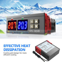 Stc-3018 Ac 110V-220V Digital Dual Temperature Controller Thermostat Temp Probe