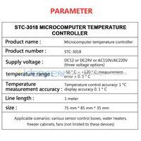 Stc-3018 Ac 110V-220V Digital Dual Temperature Controller Thermostat Temp Probe
