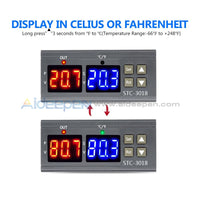 Stc-3018 Ac 110V-220V Digital Dual Temperature Controller Thermostat Temp Probe