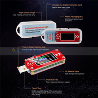 Tc64 Type-C Usb Color Lcd Voltmeter Ammeter Voltage Current Meter Multimeter Testers
