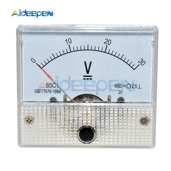 DC Analog Panel Voltmeter Ammeter Amp Volt Meter Gauge 85C1 30V 50V 5A –  Aideepen