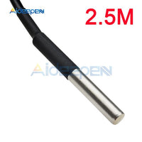 1M/2M/2.5M/3M Waterproof DS18B20 Digital Temperature Sensor Thermometer Waterproof Sensor Probe Stainless Steel