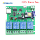 5V 12V 220V Wifi Relay Switch 4 Channel Wireless Wifi Relay Module Remote Control Switch App Control Switch 5 32V +433Mhz Remote