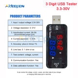 3/4 Digit USB Charger Doctor Digital Charging Battery Voltmeter Ammeter Ampermeter Current Meter USB Detector Smart Function