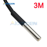 1M/2M/2.5M/3M Waterproof DS18B20 Digital Temperature Sensor Thermometer Waterproof Sensor Probe Stainless Steel