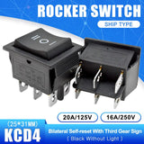 1PCS KCD4 Rocker Switch Power Switch 2 position/3 position 6 Pins Electrical equipment With Light Switch 16A 250VAC/ 20A 125VAC