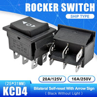 1PCS KCD4 Rocker Switch Power Switch 2 position/3 position 6 Pins Electrical equipment With Light Switch 16A 250VAC/ 20A 125VAC