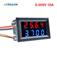 Digital Voltmeter Ammeter DC 100V 200V 10A Panel Car Amp Volt Motorcycle Voltage Indicator Current Meter Tester Dual LED Display