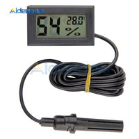 Mini LCD Digital Thermometer Hygrometer Indoor Convenient Temperature Sensor Humidity Meter Gauge Instruments Cable Black/White